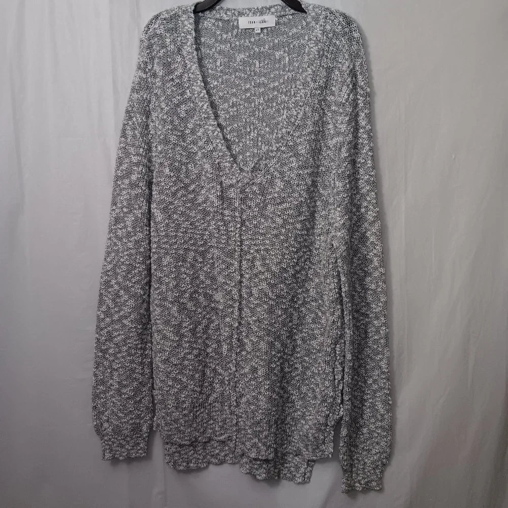 ANTHROPOLOGIE JOHN + JENN COTTON BLEND V NECK PULLOVER KNIT SWEATER